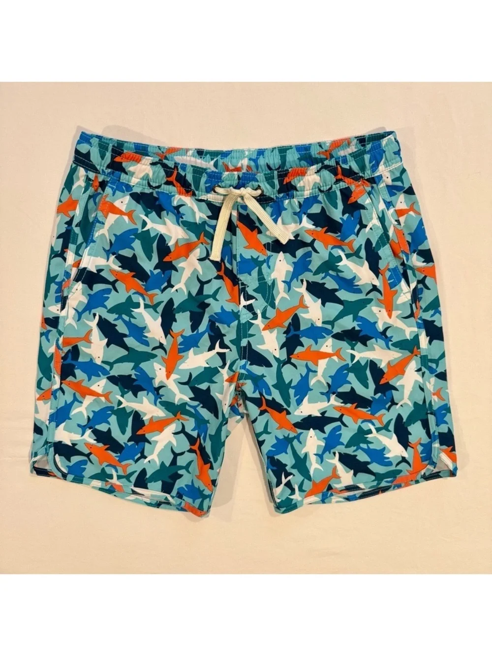 Fair Harbor Lined Swim Trunks Boys Large Reef Sharks The Anchor Beach Pool Aqua